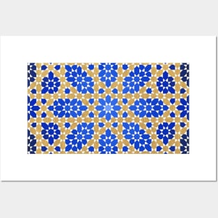 Moroccan inspired Zellige Islamic geometric design Posters and Art